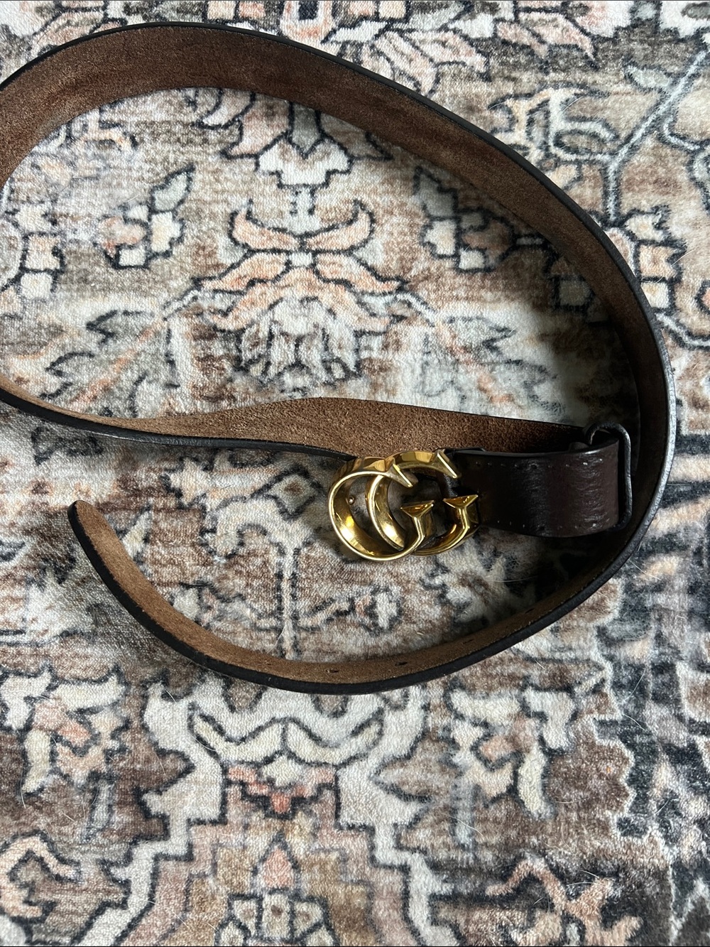 Men’s Gucci Buckle Brown Leather Belt